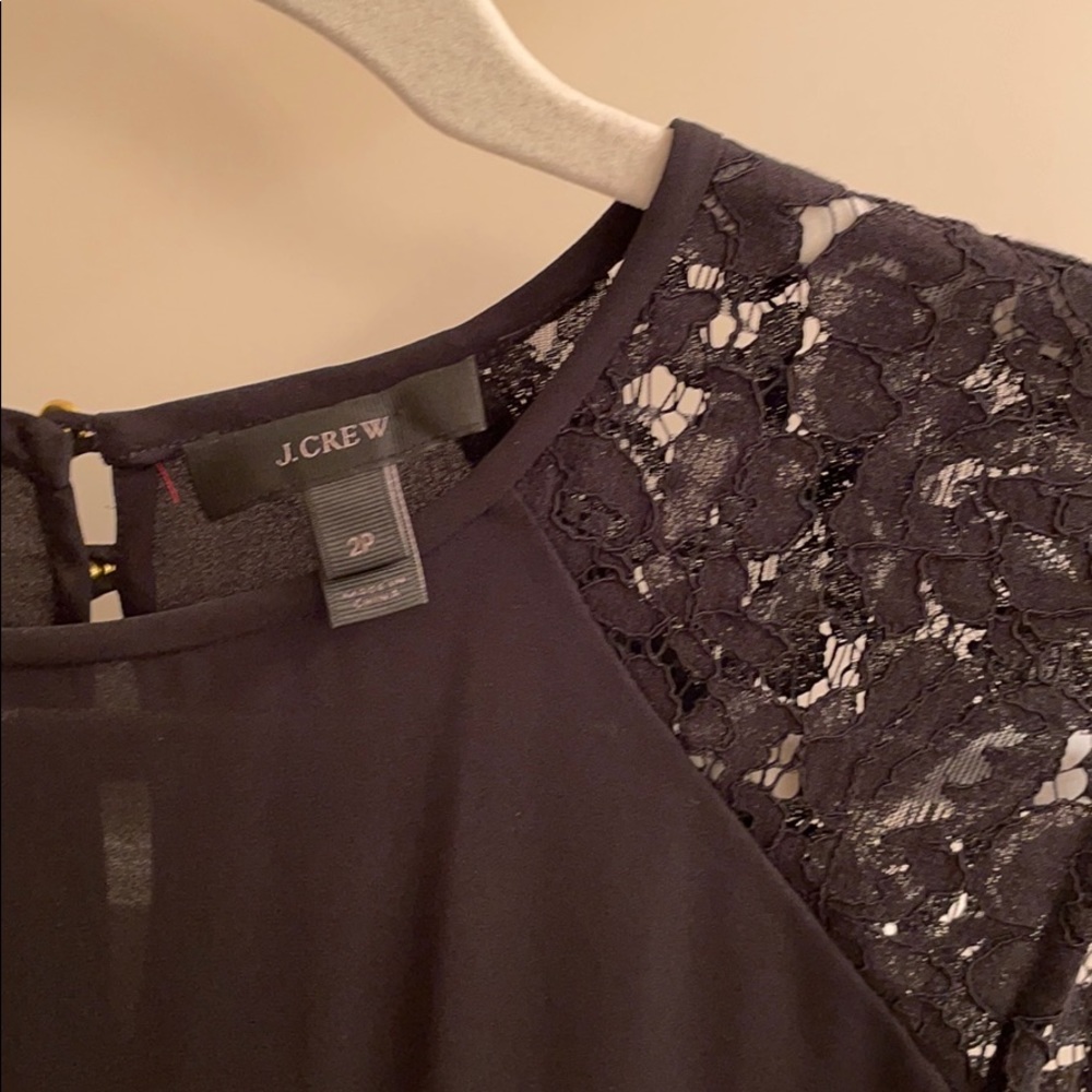 J. Crew black Floral Lace Shoulder Top - Picture 6 of 9